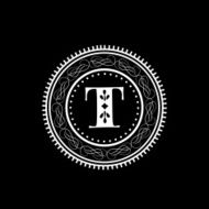 English Alphabet T for premium monogram