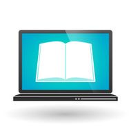 Laptop with a book
