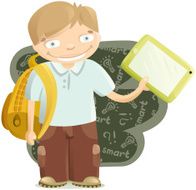student with a tablet
