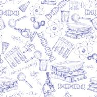 Science sketch seamless pattern