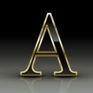 3d metallic black letter A