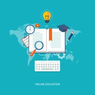 Internet education flat illustration