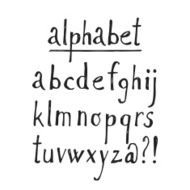 Hand drawn vector alphabet font isolated ink letters