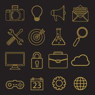 Vector set of linear icons in trendy style N2