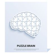 Human brain composed of a puzzle