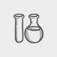 Test tube sketch icon N2