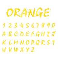 liquid orange alphabets and numbers collection N2