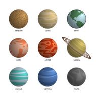 Solar system planets decorative icons set isolated N2