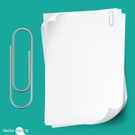 Paperclip holding a blank paper sheet