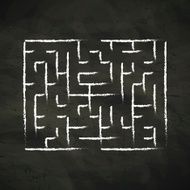 innovative maze drawn by chalk