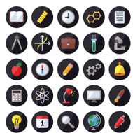 Education and science vector icons Modern flat design
