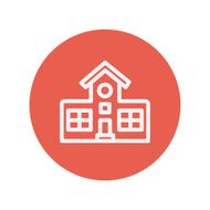 School building thin line icon N4