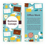 Vector Flyer Template of Flat Design Business Concept and Office