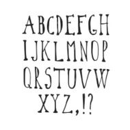 Hand drawn vector alphabet font isolated upper case letters