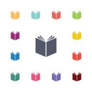 book flat icons set N3