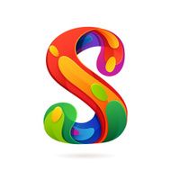 S letter volume colorful logo with splash N2