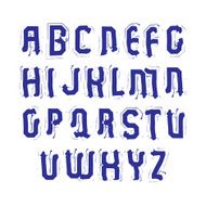 Uppercase calligraphic letters drawn with ink brush colorful ve N2