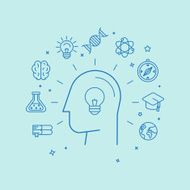 Vector learning and education concept in linear style