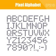 Digital Font Isolated Pixel Alphabet Vector