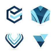 V letter logo set