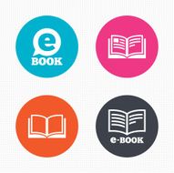 Electronic book signs E-Book symbols N4