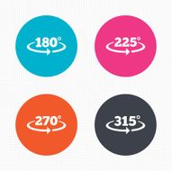 Angle degrees icons Geometry math signs N34
