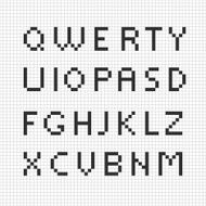 Pixelart geometric alphabet Design elements