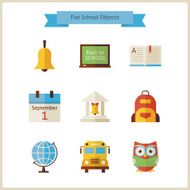 Flat Back to School and Science Objects Set N2