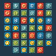 Flat icons alphabet N4