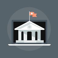 University flat style colorful vector icon