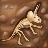 Dinasaur bones fossil illustration picture