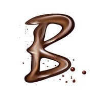 3d liquid chocolate letter B