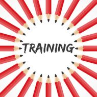 Training word with pencil background