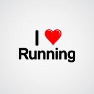 I love running font type with heart sign