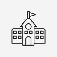 school building line icon N10