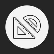 Triangle ruler line icon N20