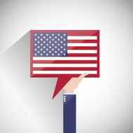 American flag speech bubble