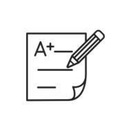 Examination paper line icon N14