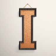 3d wooden frame cork board letter I