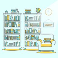 library scene illustration N2