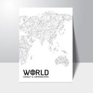 connect and communication world map concept Brochure Flyer design vector