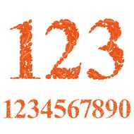 Beautiful floral numbers set vector numerals N2