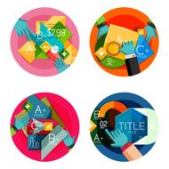 Set of flat design circle option infographics concepts N39