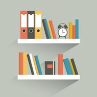 Book shelf Flat design Vector