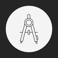 Stationery compasses line icon N25