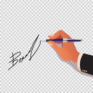 Hand sign on a gray checkered background vector illustration