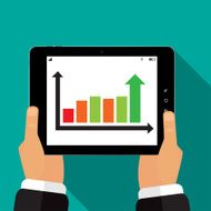 The plate in the hands of a trader vector illustration