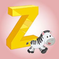 Z zebra Alphabet icon great for any use Vector EPS10