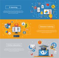 Flat design vector illustration concepts of education and online learning