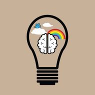 Brain idea rainbow cloud